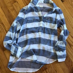 Hollister button sheer top womens size M
